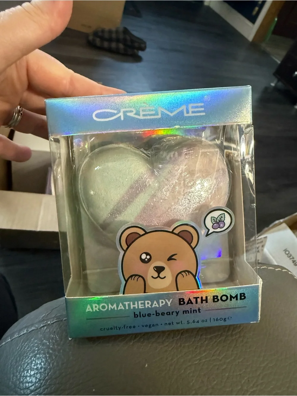 Crème Shop Blue-Beary Mint Aromatherapy Heart Bath Bomb